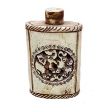 OX BONE CARVED SNUFF BOTTLE W/ ELEPHANT